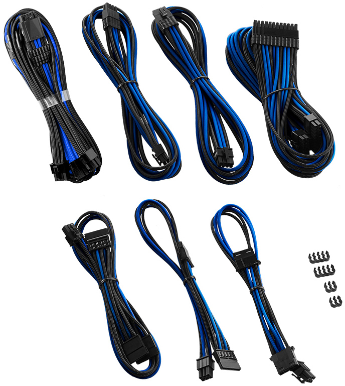 CableMod - Kit de Cable CableMod C-Series Pro ModMesh 12VHPWR para Corsair RM, RMi, RMx Black Label Negro y Azul