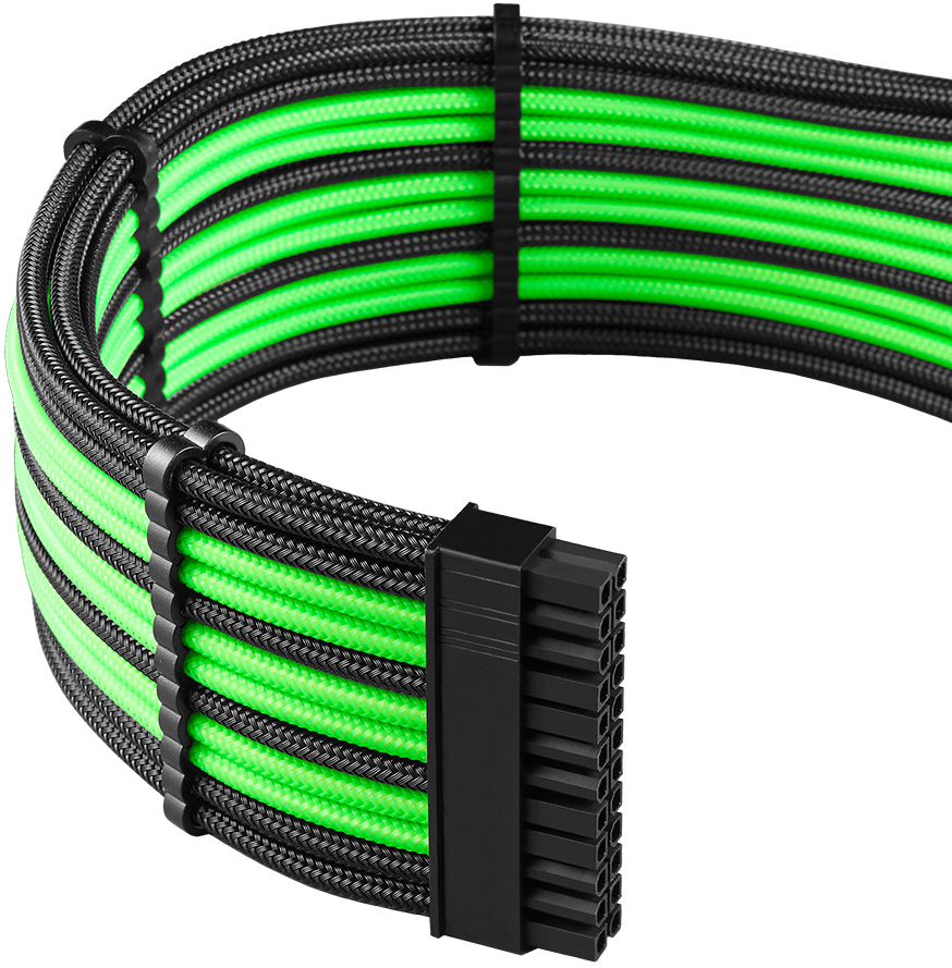 CableMod - Kit de Cable CableMod C-Series Pro ModMesh 12VHPWR para Corsair RM, RMi, RMx Black Label Negro y Verde