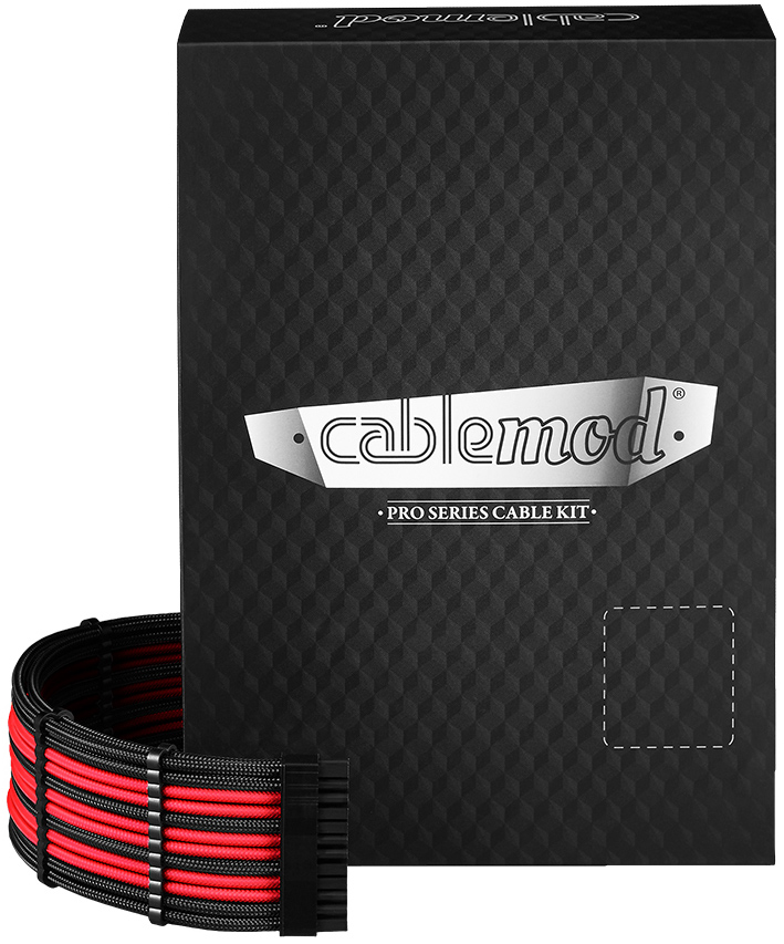Kit de Cable CableMod C-Series Pro ModMesh 12VHPWR para Corsair RM, RMi, RMx Black Label Negro y Rojo