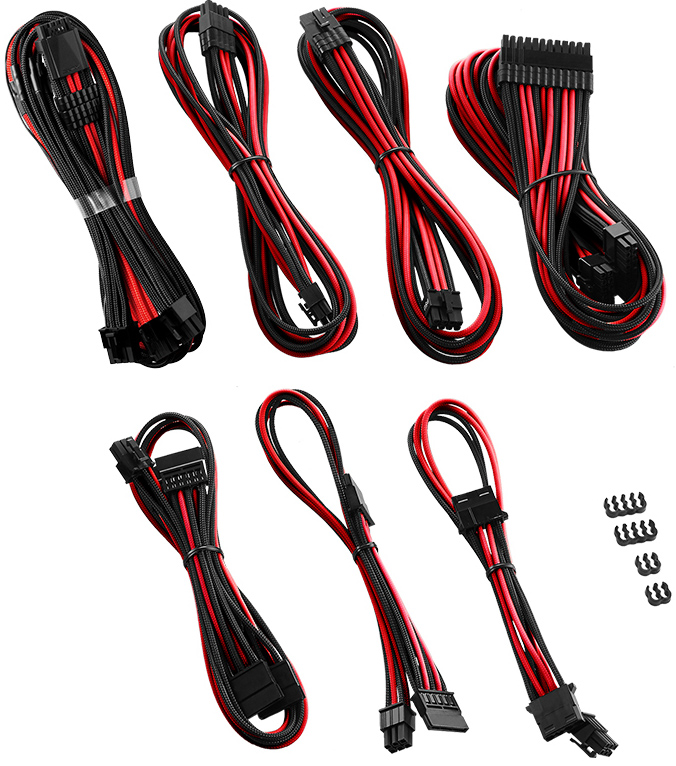 CableMod - Kit de Cable CableMod C-Series Pro ModMesh 12VHPWR para Corsair RM, RMi, RMx Black Label Negro y Rojo