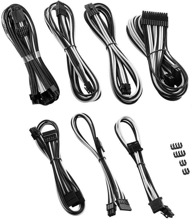 CableMod - Kit de Cable CableMod C-Series Pro ModMesh 12VHPWR para Corsair RM, RMi, RMx Black Label Negro y Blanco