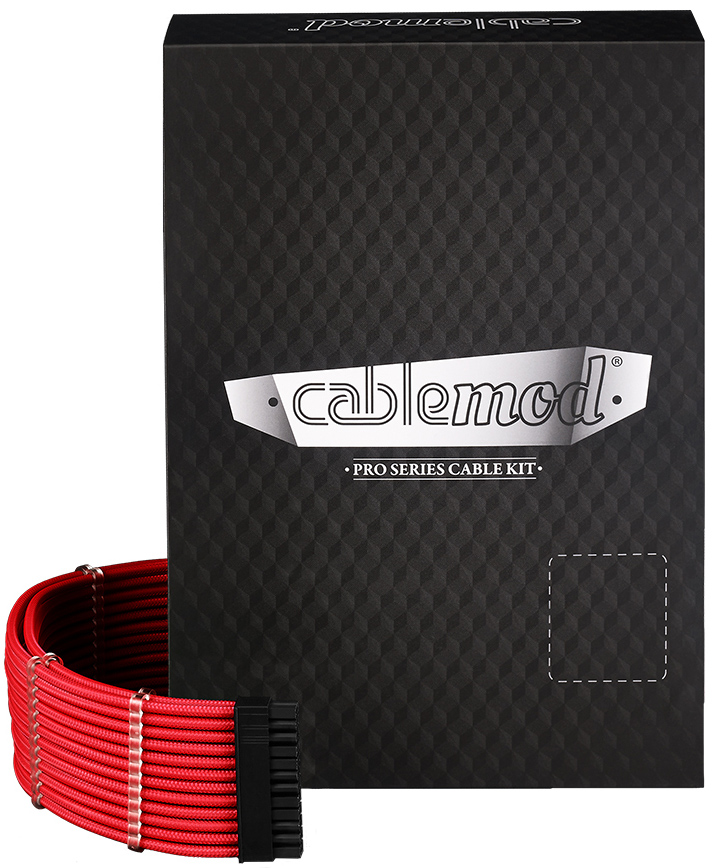 Kit de Cable CableMod C-Series Pro ModMesh 12VHPWR para Corsair RM, RMi, RMx Black Label Rojo