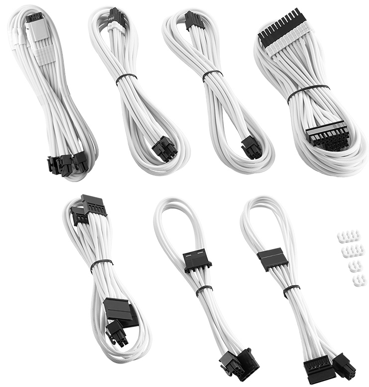 CableMod - Kit de Cable CableMod C-Series Pro ModMesh 12VHPWR para Corsair RM, RMi, RMx Black Label Blanco