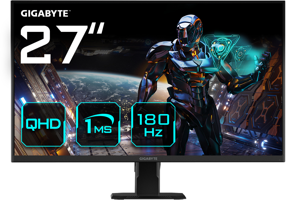 Gigabyte - Monitor Gigabyte 27" GS27QA IPS QHD 180Hz 1ms FreeSync