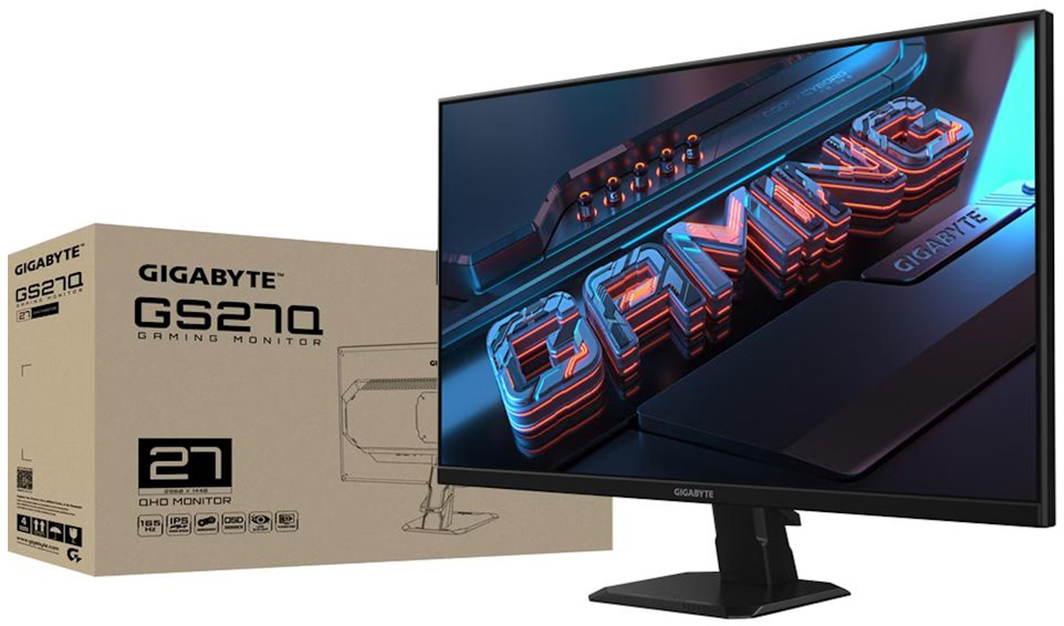 Gigabyte - ** B Grade ** Monitor Gigabyte 27" GS27Q IPS QHD 165Hz 1ms FreeSync