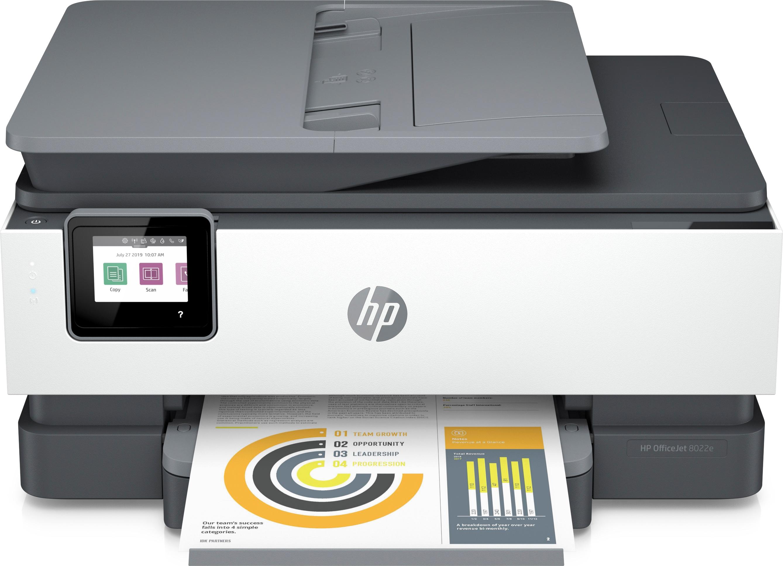 HP - Impresora Inyección de Tinta HP OfficeJet 8022e, HP+, USB, Ecrã tátil Elegível para HP - Instant Ink