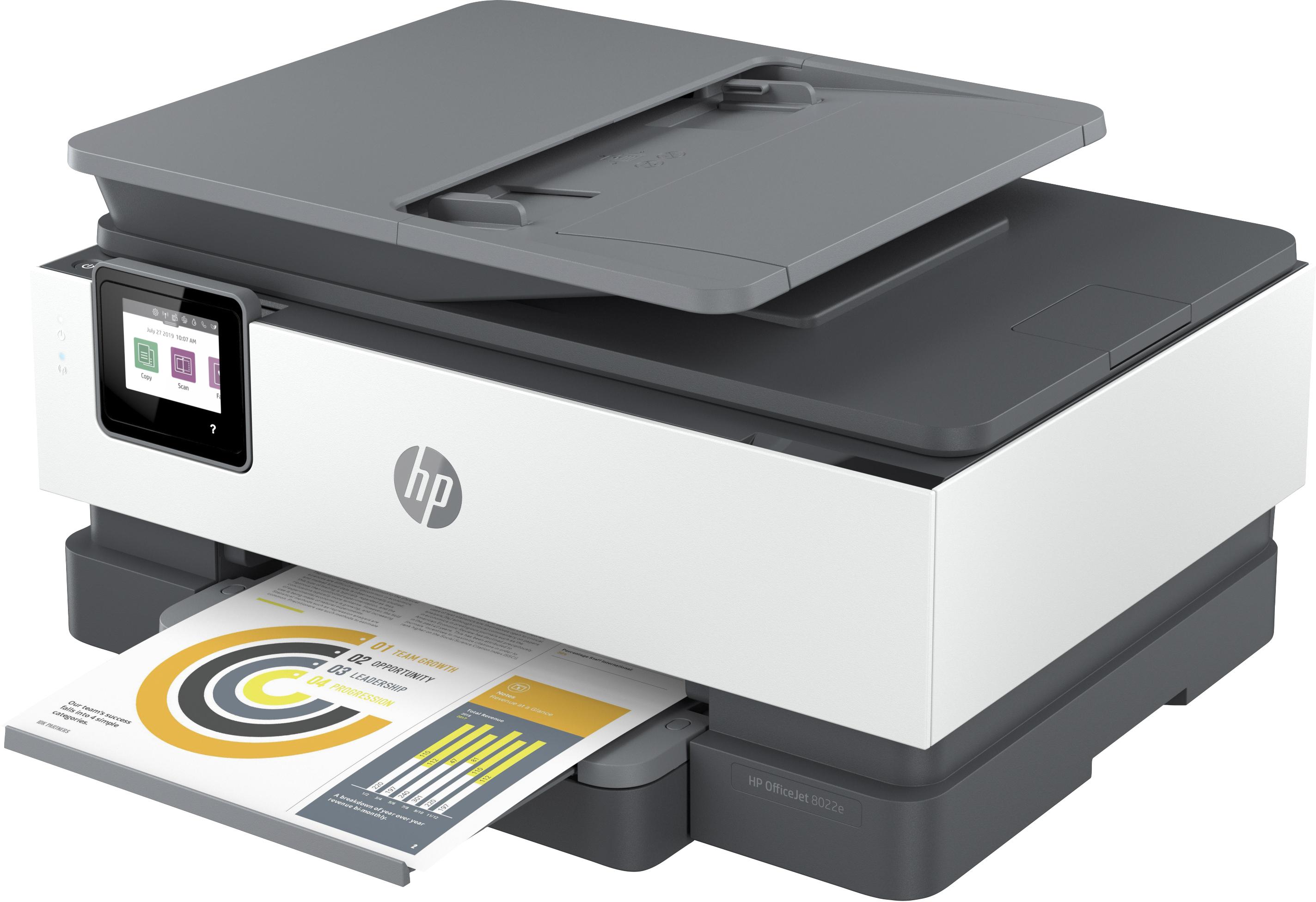 HP - Impresora Inyección de Tinta HP OfficeJet 8022e, HP+, USB, Ecrã tátil Elegível para HP - Instant Ink