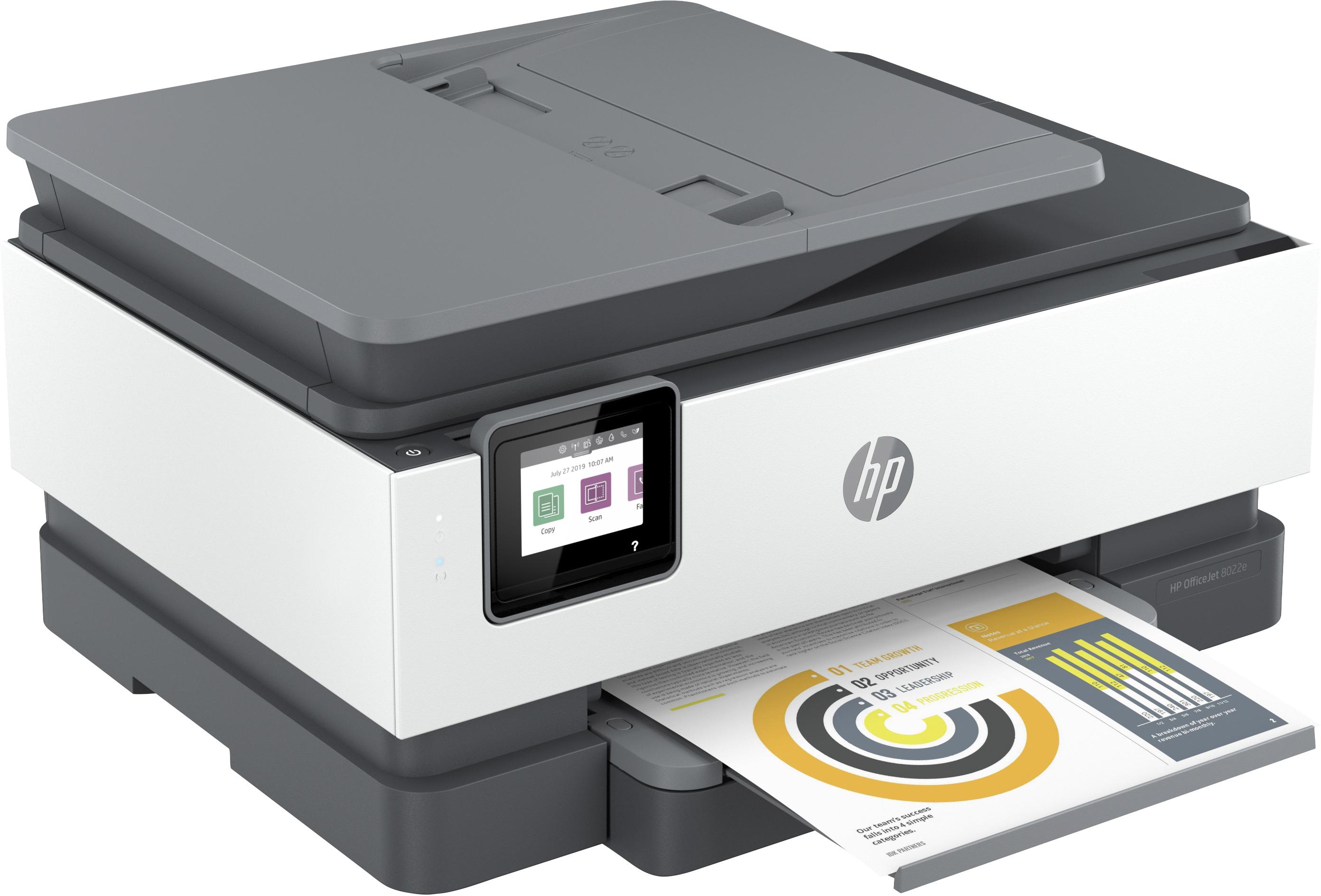 HP - Impresora Inyección de Tinta HP OfficeJet 8022e, HP+, USB, Ecrã tátil Elegível para HP - Instant Ink