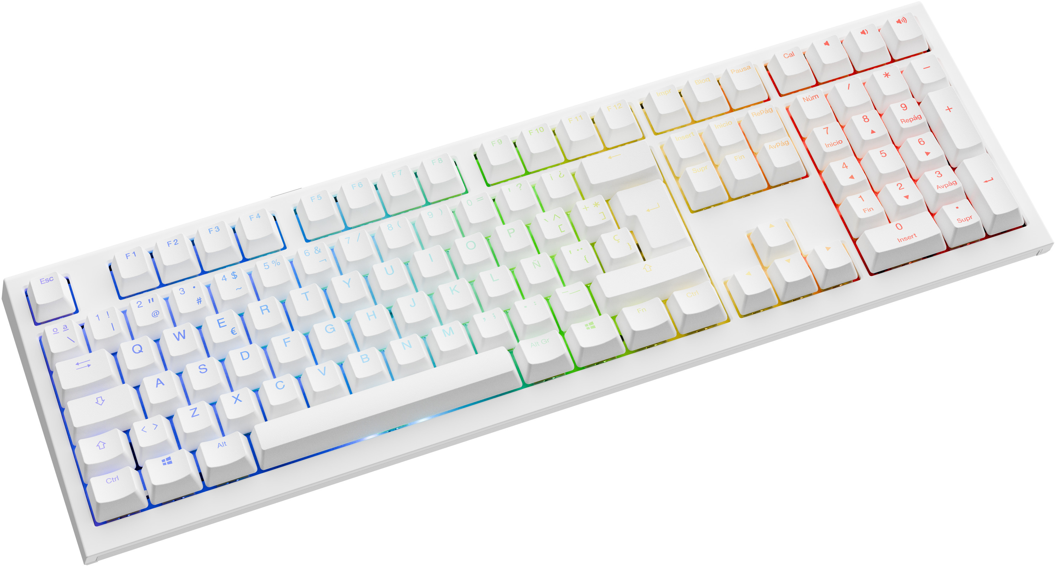 Ducky - Teclado Mecânico Ducky One X 100% Wireless Pure White RGB Ducky Linear Inductive Switch (ES)