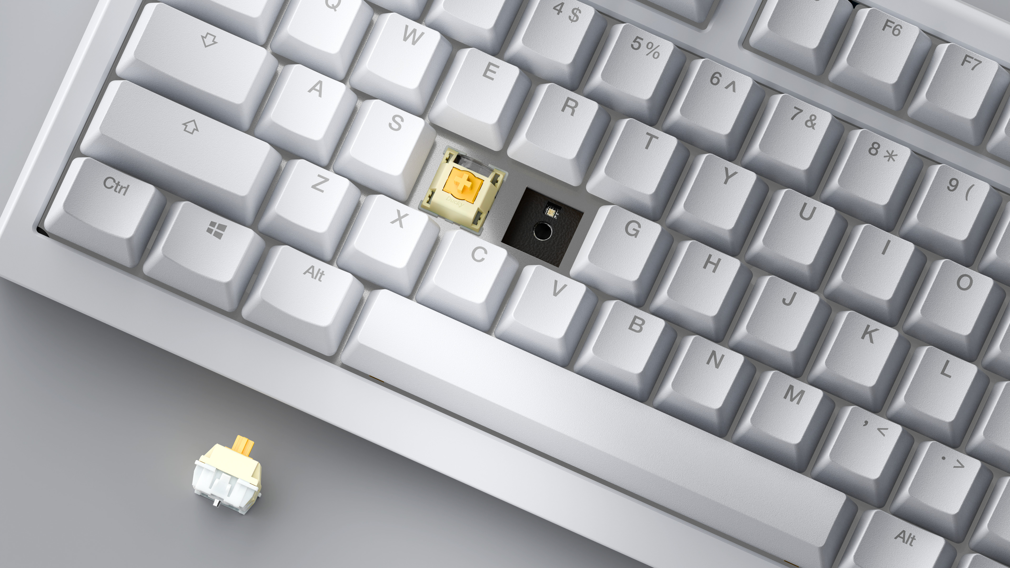 Ducky - Teclado Mecânico Ducky One X 100% Wireless Pure White RGB Ducky Linear Inductive Switch (ES)