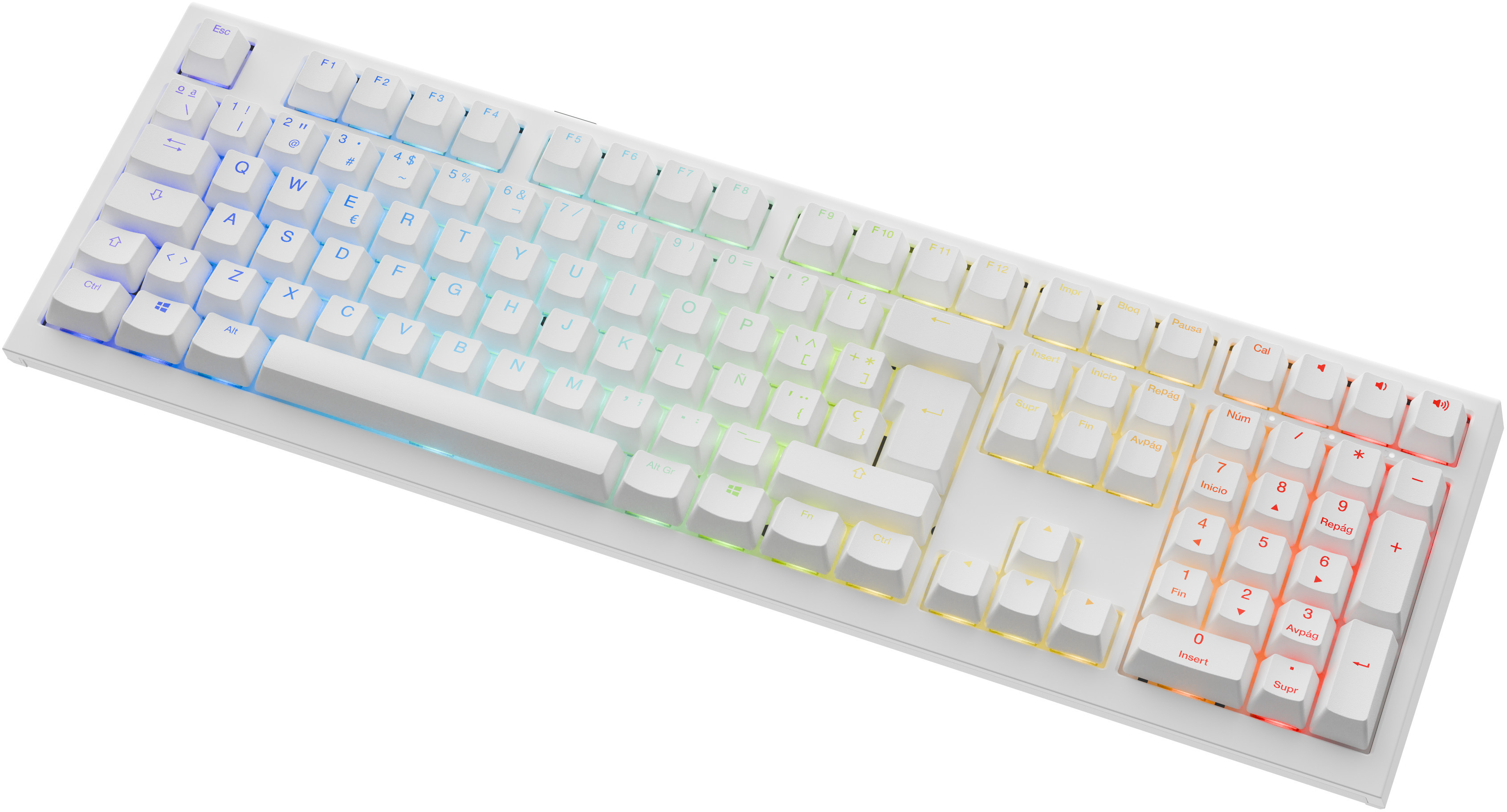 Ducky - Teclado Mecânico Ducky One X 100% Wireless Pure White RGB Ducky Linear Inductive Switch (ES)