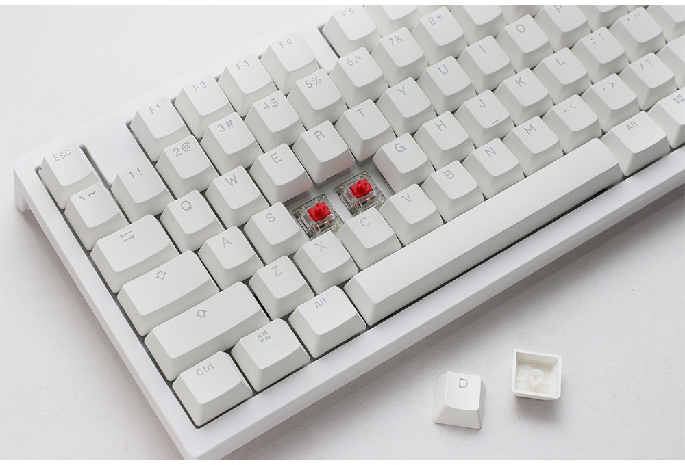 Ducky - Teclado Mecânico Ducky Zero 6108 100% Pure White RGB Tri-Mode Connect MX2A-Red (ES)