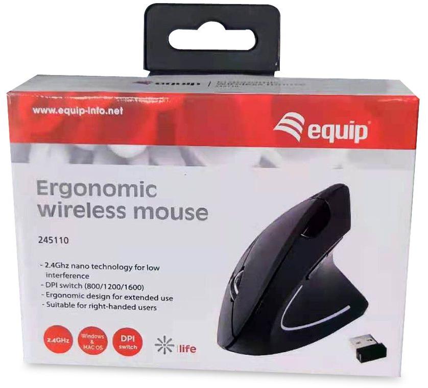 Equip - Ratón Equip Ergonomico Wireless Negro