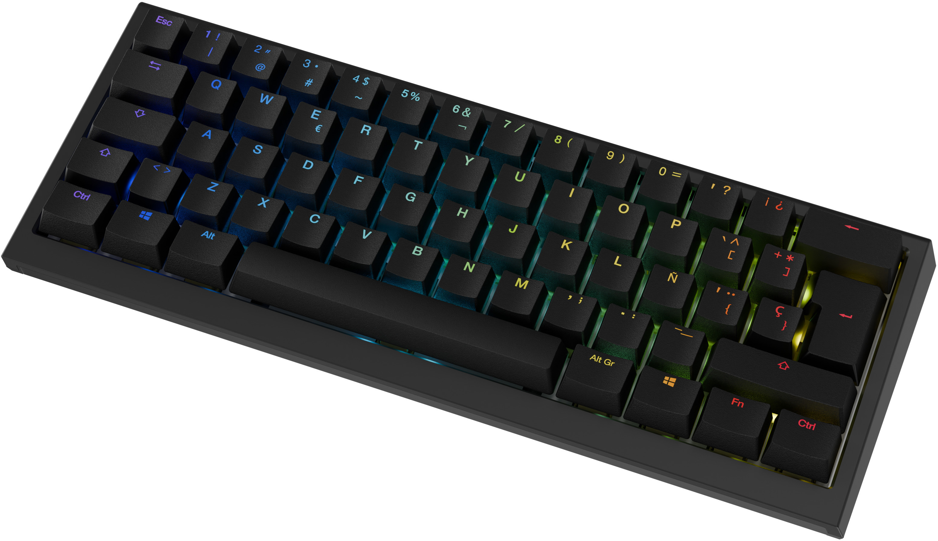 Ducky - Teclado Mecânico Ducky One X Mini Wireless Black RGB Ducky Linear Inductive Switch (ES)