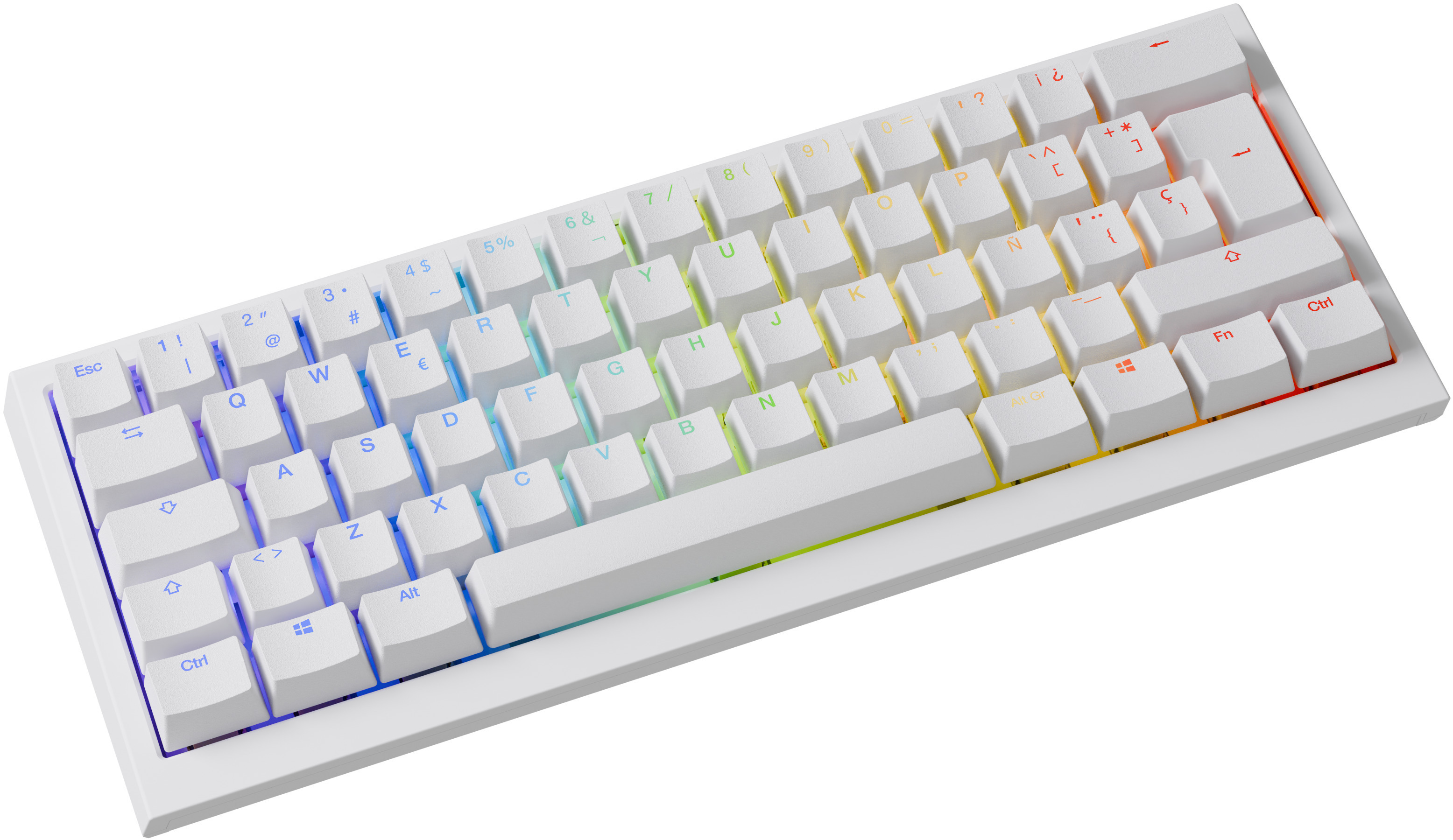 Ducky - Teclado Mecânico Ducky One X Mini Wireless Pure White RGB Ducky  Linear Inductive Switch (ES)