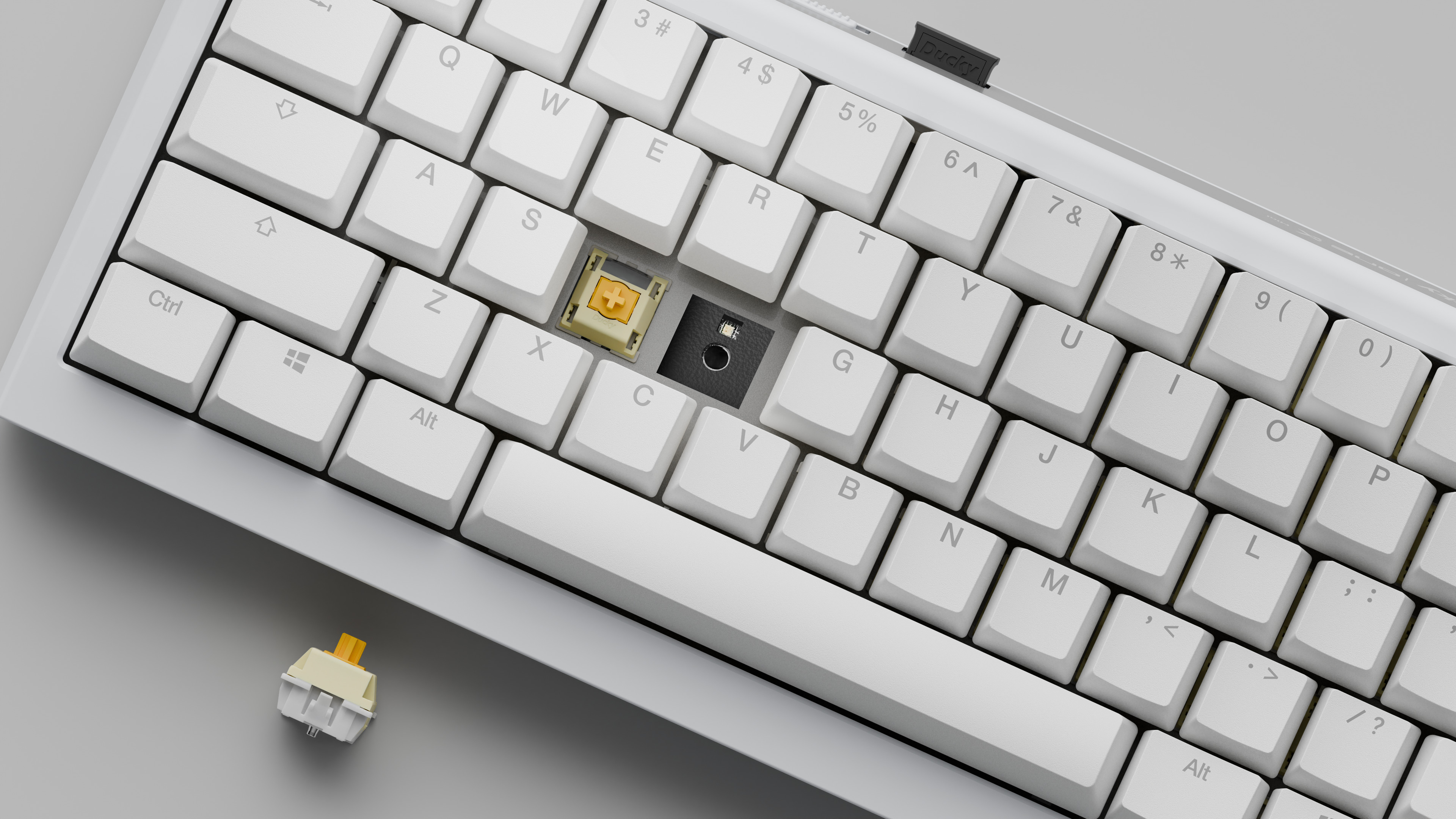 Ducky - Teclado Mecânico Ducky One X Mini Wireless Pure White RGB Ducky  Linear Inductive Switch (ES)