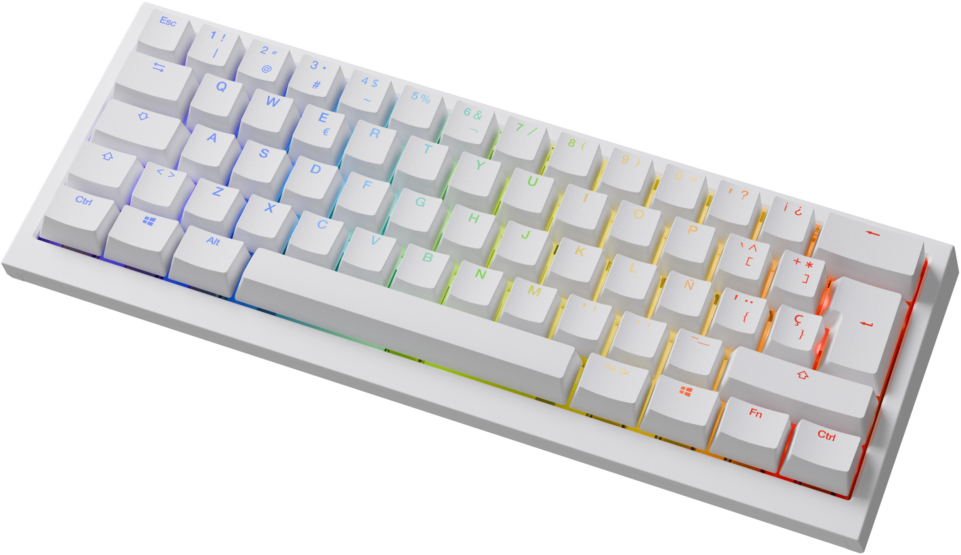 Ducky - Teclado Mecânico Ducky One X Mini Wireless Pure White RGB Ducky  Linear Inductive Switch (ES)