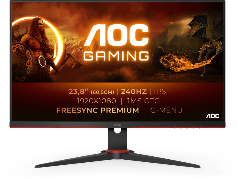 AOC - Monitor AOC Gaming 23.8" 24G2ZE/BK IPS FHD 240Hz 0.5ms