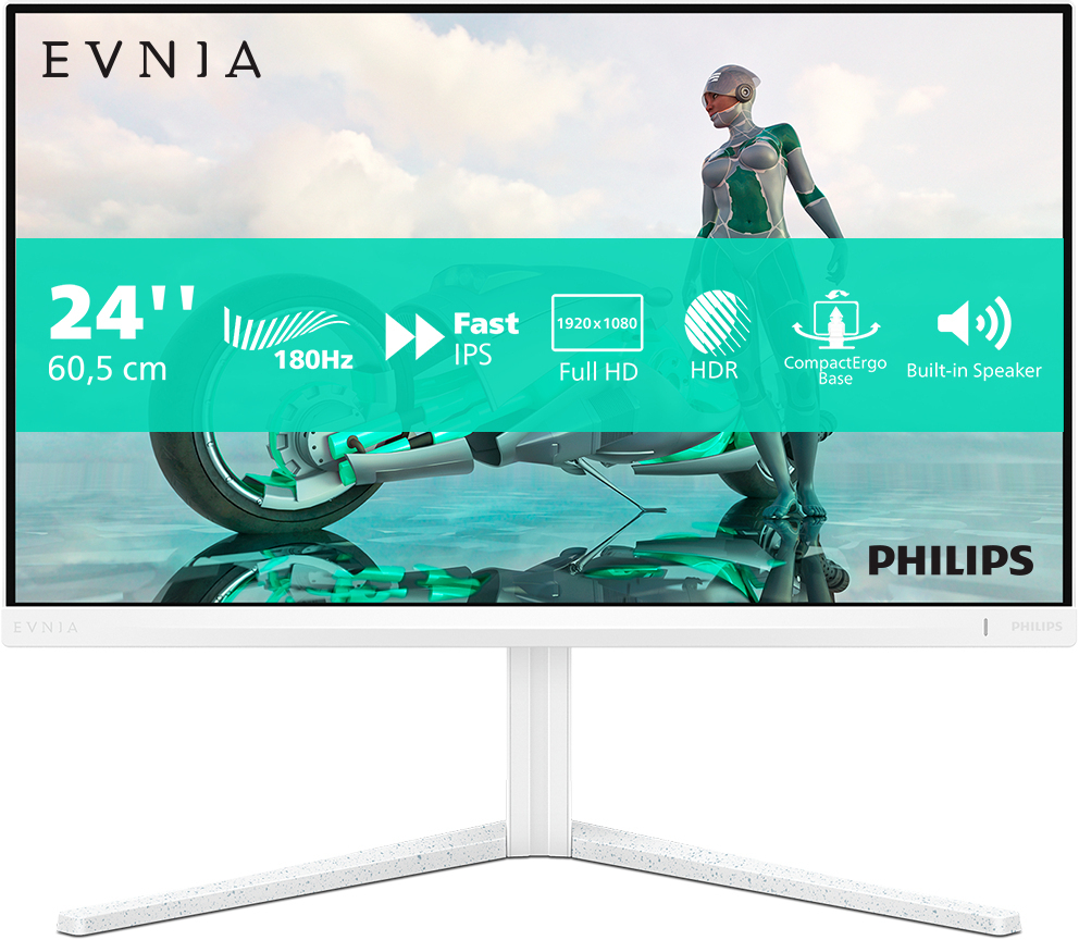 Philips - Monitor Philips EVNIA 3000 23.8" 24M2N3201A Fast IPS FHD 180Hz 1ms(0.5ms) HFR10 SmartImage Game