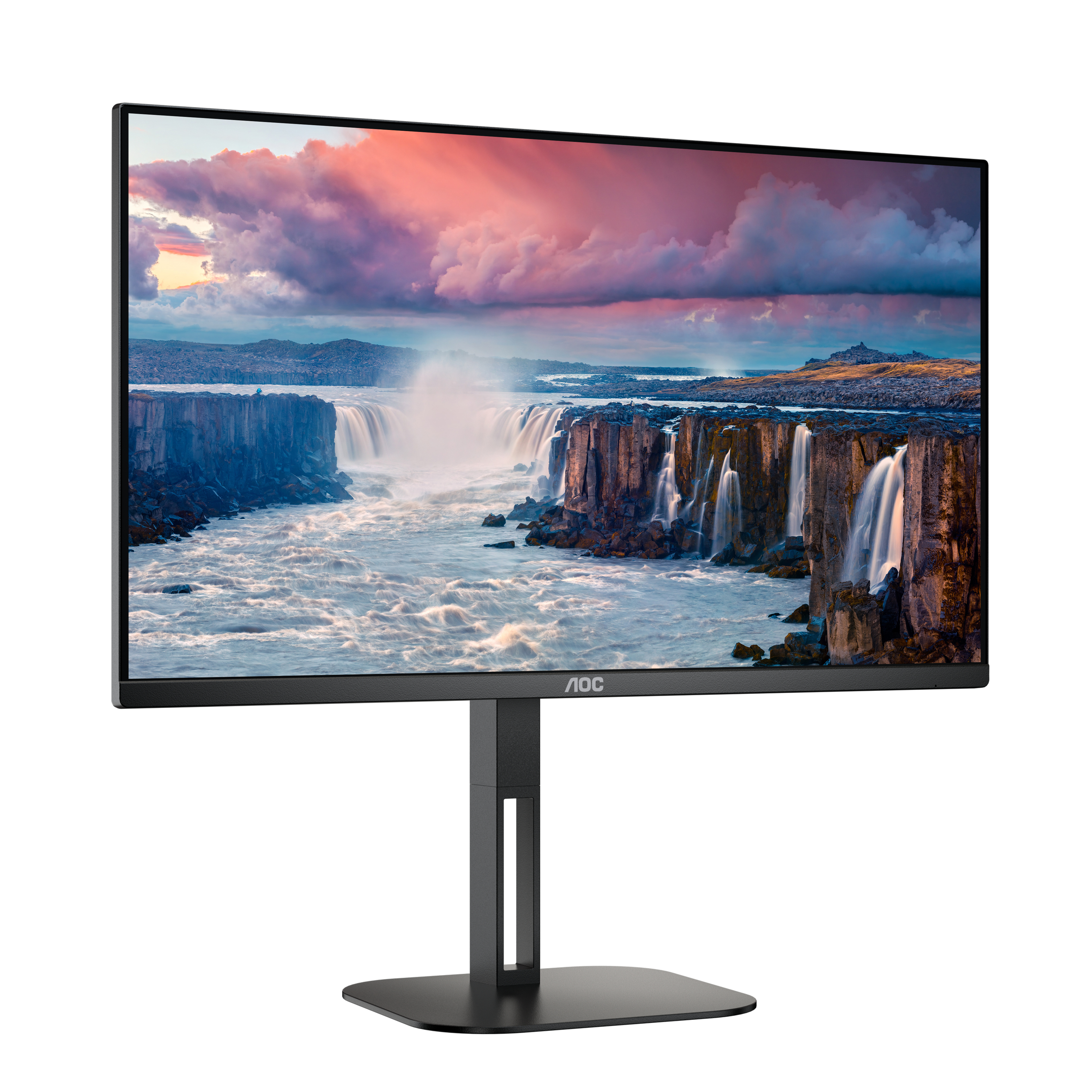 AOC - Monitor AOC 23.8" 24V5C/BK IPS FHD 75Hz 1ms USB-C 3.2 ( DP alt + PD65W) Low Blue Light c/Ajuste Altura