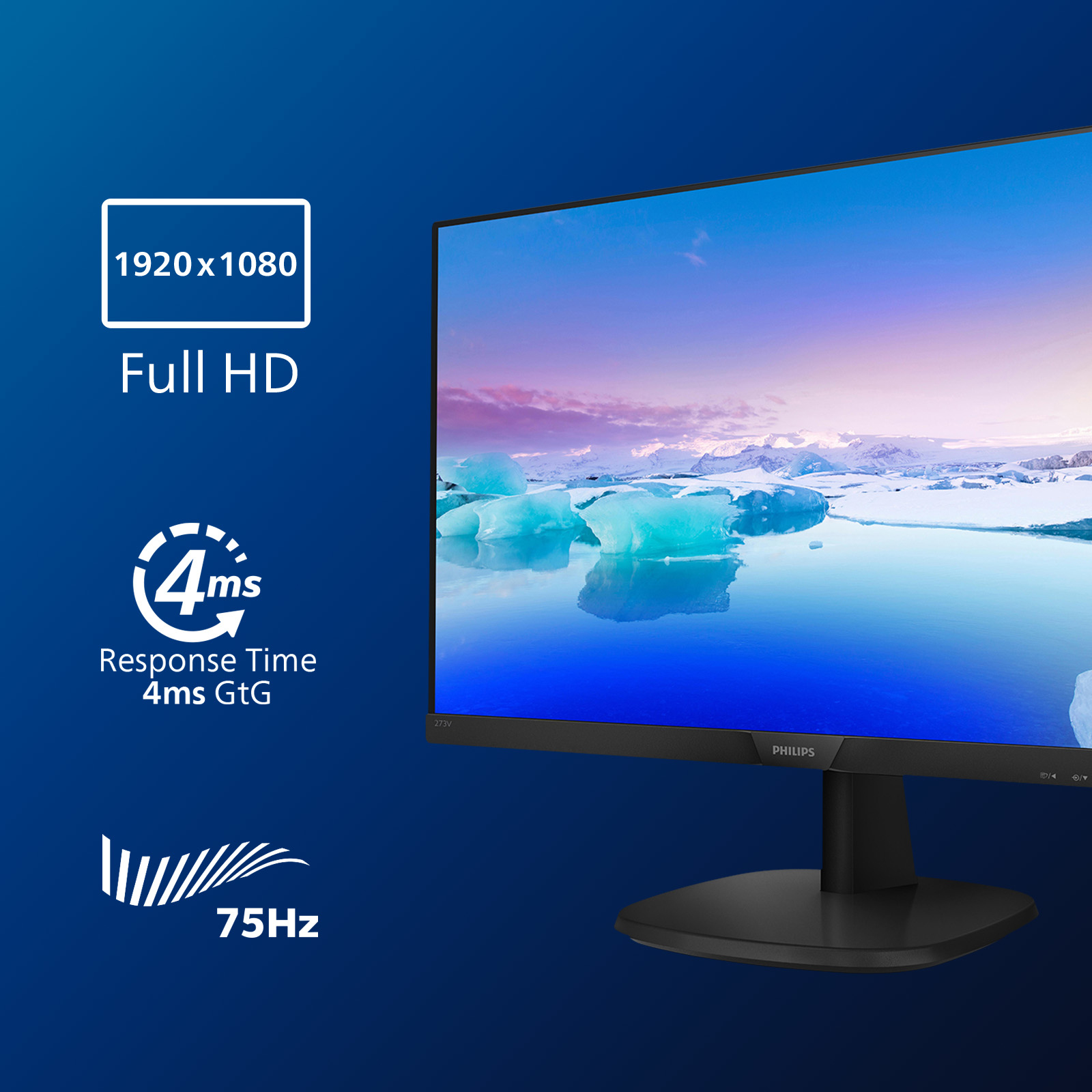 Philips - Monitor Philips V-Line 27" 273V7QJAB IPS FHD 75Hz 4ms