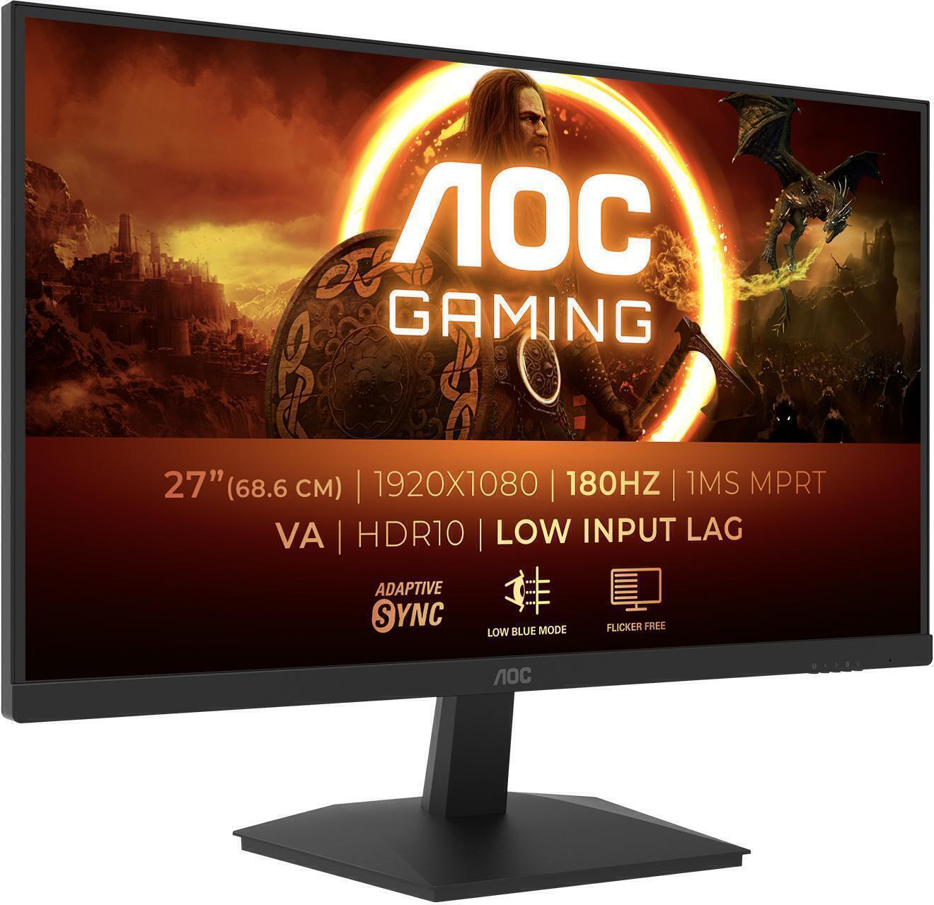 AOC - Monitor AOC Gaming 27" 24G15N2 Fast VA FHD 180Hz 1ms Adaptive Sync HDR10