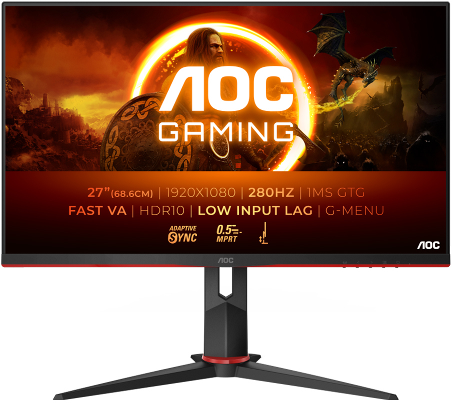 Monitor Curvo AOC Gaming 27" 27G2ZN3/BK VA FHD 240Hz 1ms Ajuste Altura