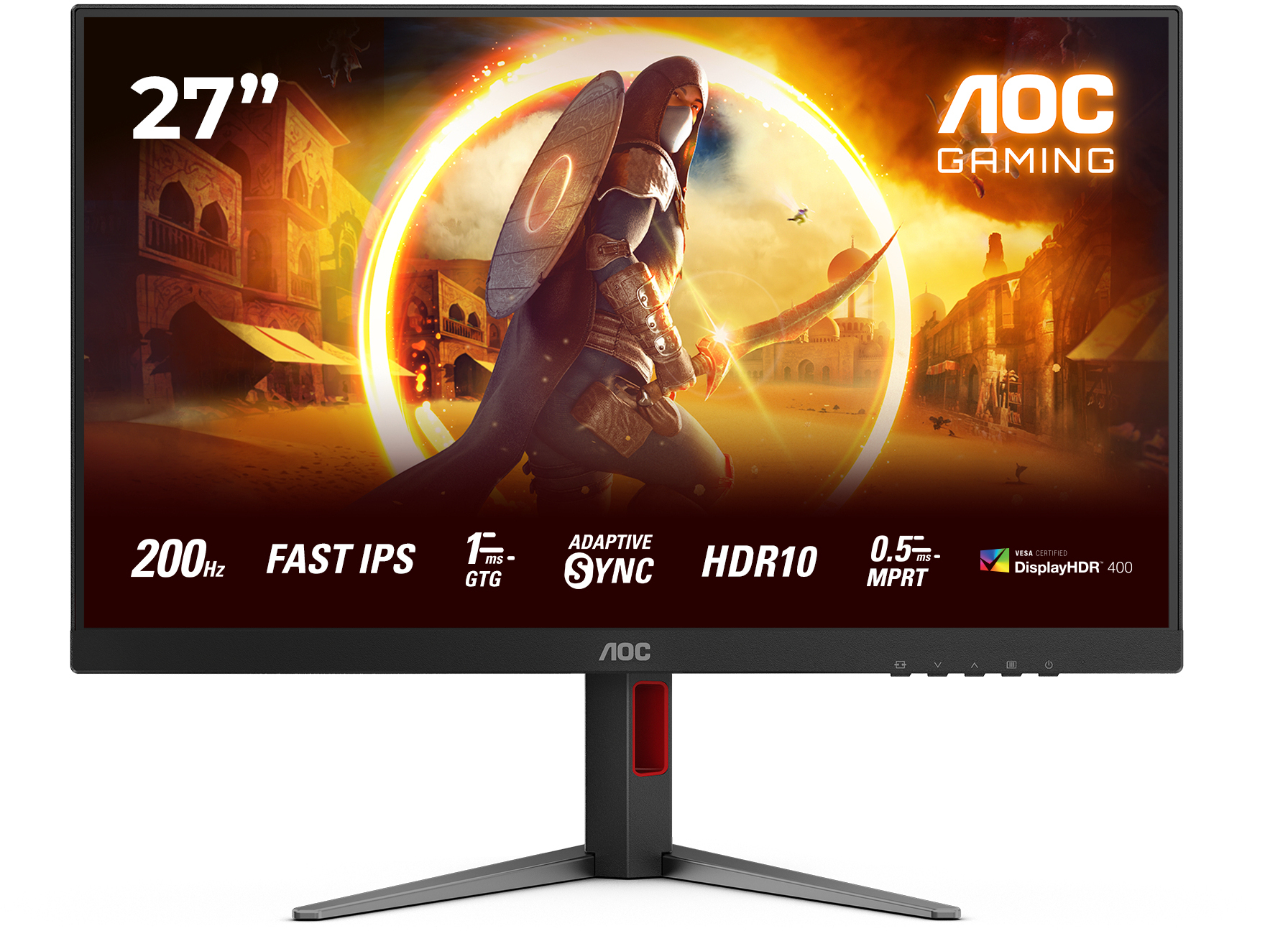 Monitor AGON by AOC 27" 27G4HA Fast IPS FHD 200Hz 0.5ms  G-SYNC Compatible Ajuste Completo