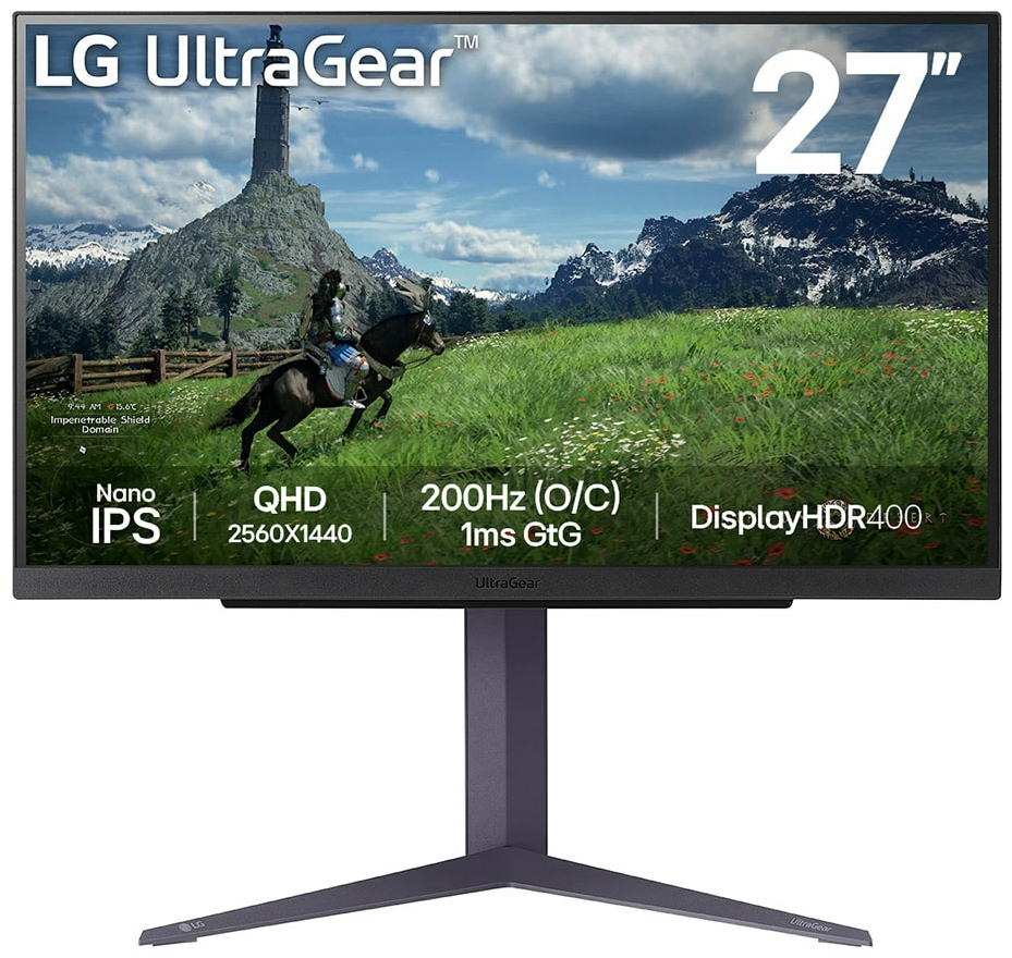 LG - Monitor LG Ultragear 27" 27GS85Q-B Nano IPS QHD 180Hz 1ms G-SYNC Compatible