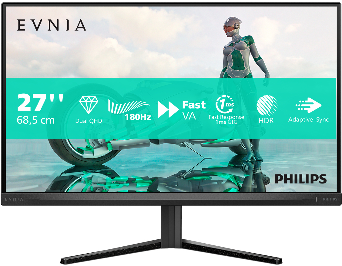 Philips - Monitor Gaming Philips EVNIA 27" 27M2N3500NL Fast VA QHD 180Hz 0.5ms