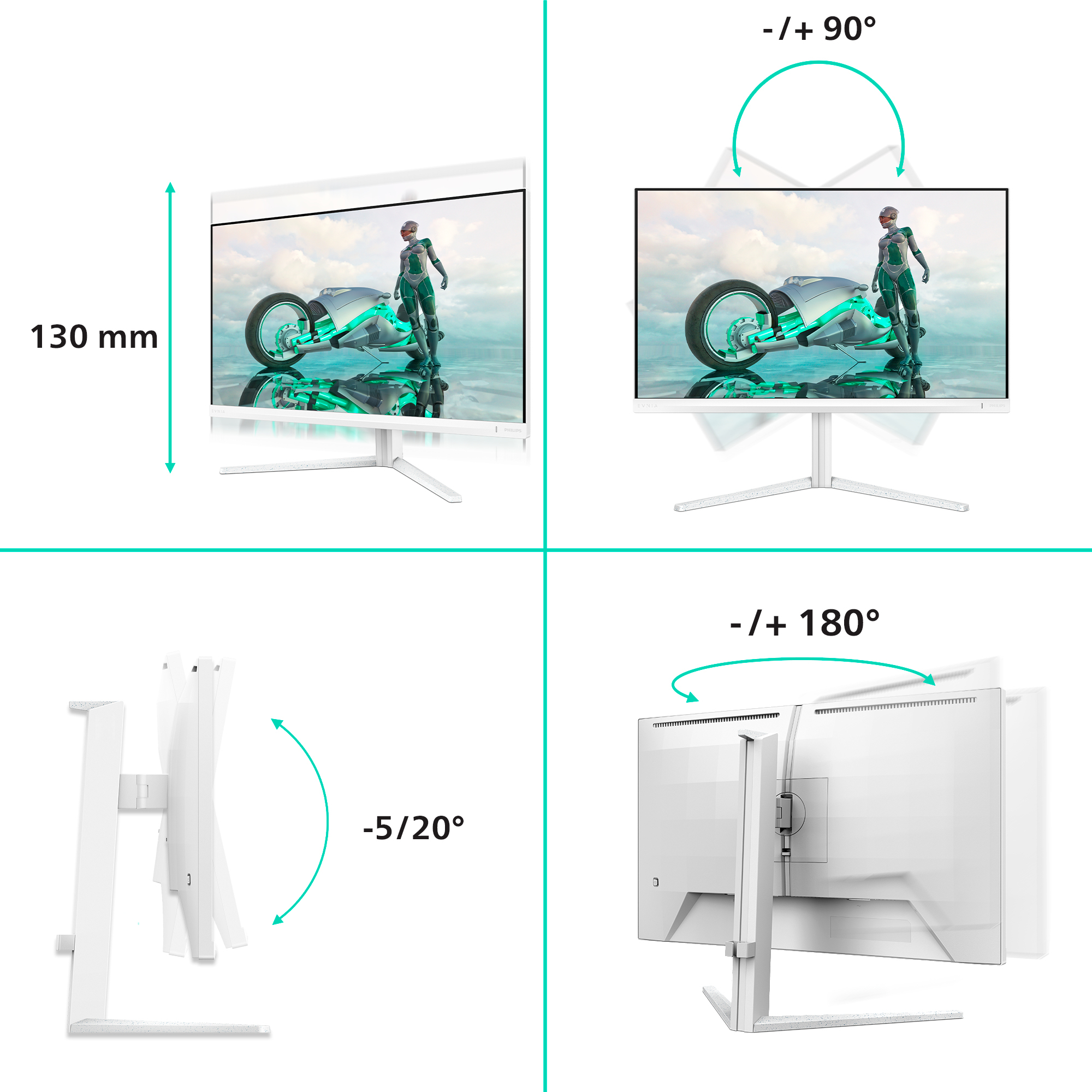  - Monitor Philips Série 3000 27" 27M2N3501PA Fast IPS QHD 360Hz 1ms HDR400 Adaptive Sync