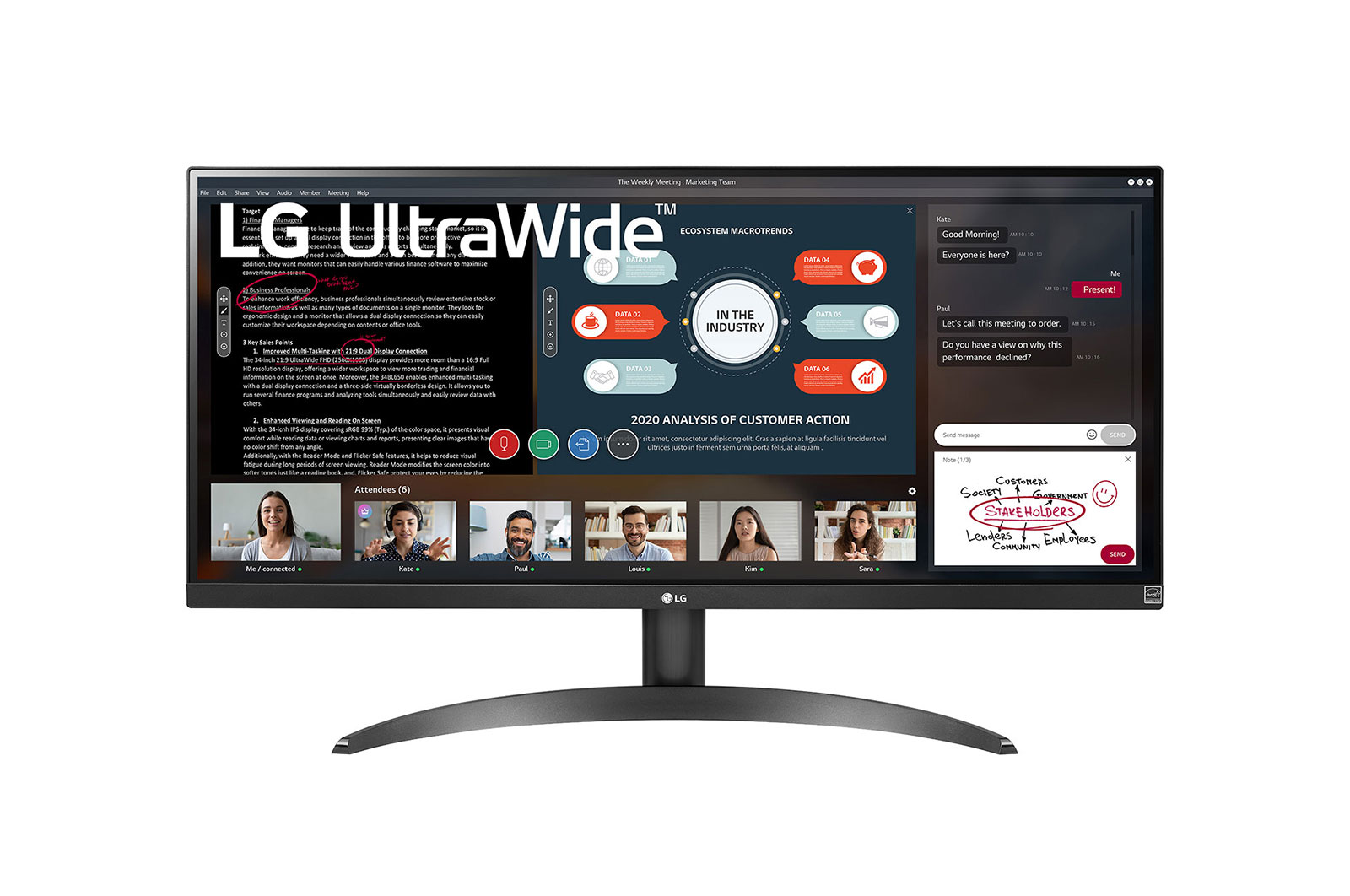 LG - Monitor LG UltraWide 29" 29WP500-B UW-FHD IPS 75Hz FreeSync HDR10