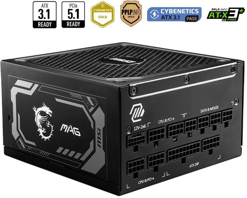MSI - Fuente Alimentación Modular MSI MAG A1000GL 1000W 80+ Gold PCIE 5.1