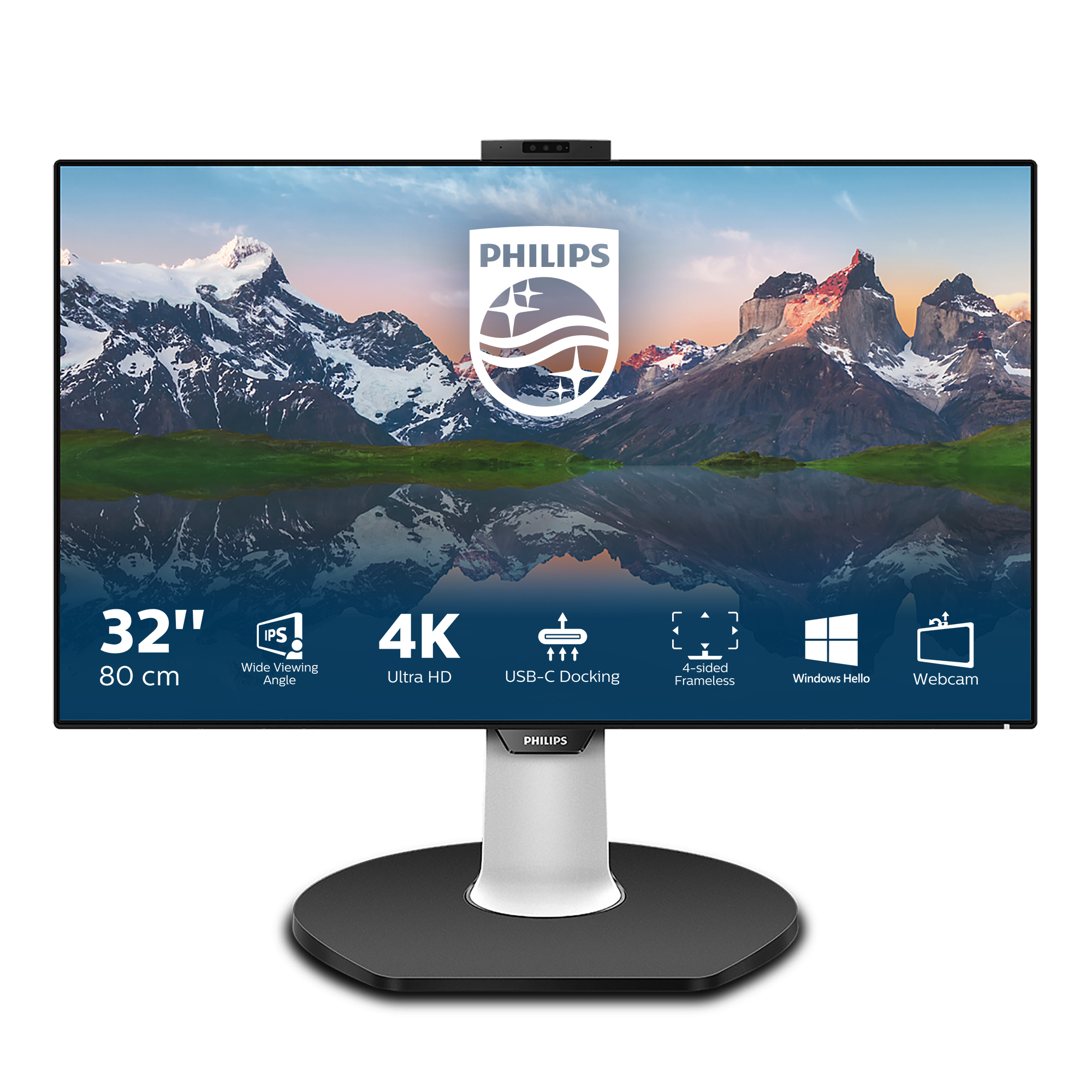 Philips - Monitor Philips P-Line 32" 329P9H IPS 4K 60Hz 5ms Altavoces integrados + Aj.Altura + Webcam + USB-C ( PD65W )