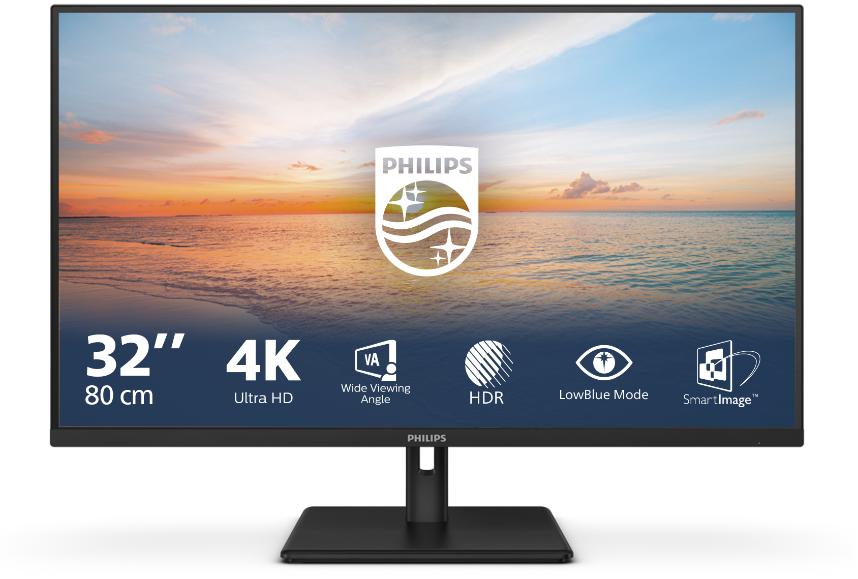 Philips - Monitor Philips Série 1000 31.5" 32E1N1800LA VA 4K 60Hz 4ms HDR10 c/colunas