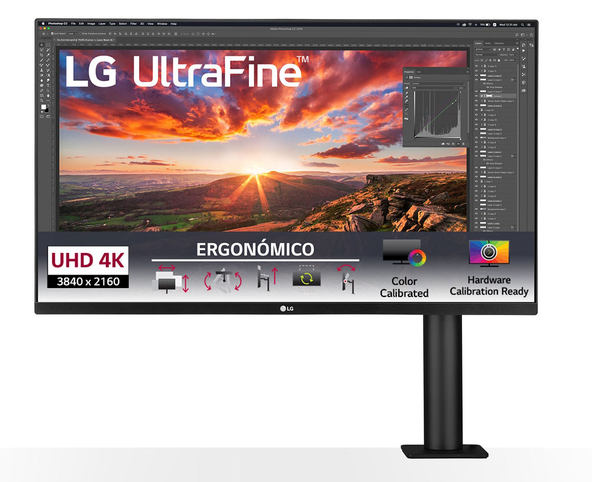 LG - Monitor LG ERGO 32" 32UN880P-B IPS 4K 60Hz USB-C (PD60W) FreeSync