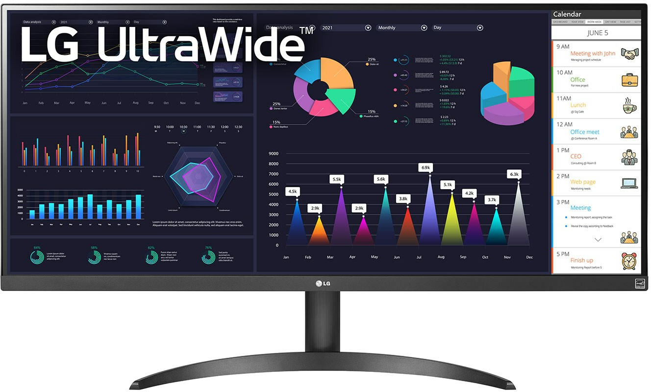 LG - Monitor Curvo LG UltraWide 34" 34WQ500-B IPS UWXGA 100Hz FreeSync