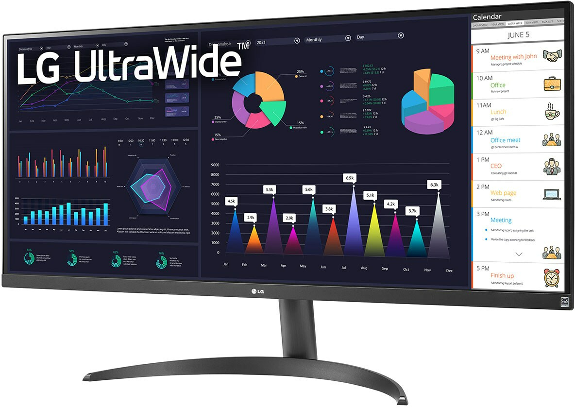 LG - Monitor Curvo LG UltraWide 34" 34WQ500-B IPS UWXGA 100Hz FreeSync