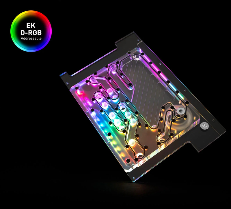 EKWB - Placa Distro + Bomba EKWB Quantum Reflection PC-011D Mini D5 PWM D-RGB Acrílico