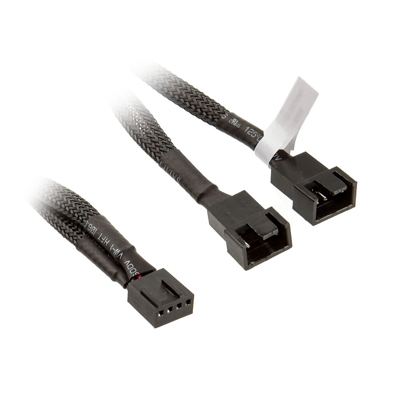 Cable de extensión en Y EKWB para 2 x Ventiladores PWM Sleeved 10cm Negro