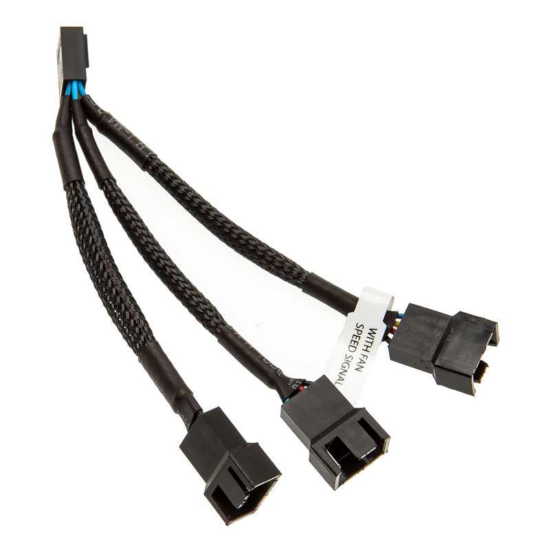 EKWB - Cable de extensión en Y EKWB para 3 x Ventiladores PWM Sleeved 10cm Negro