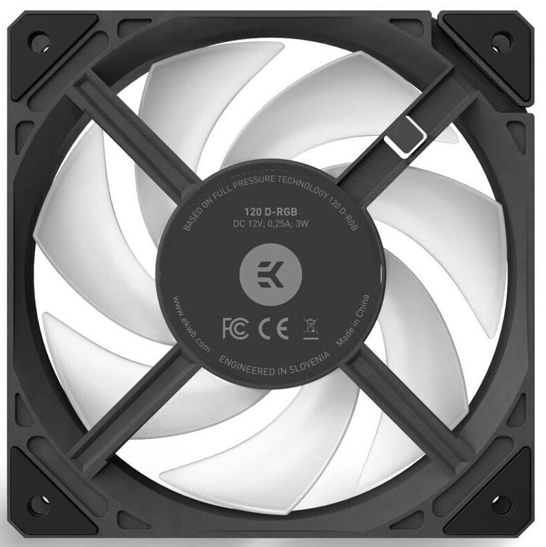 EKWB - Ventilador EKWB Loop Fan FPT 120 D-RGB (550-2300rpm) Negro