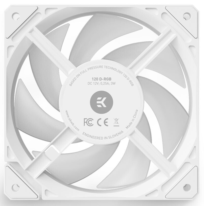 EKWB - Ventilador EKWB Loop Fan FPT 120 D-RGB (550-2300rpm) Branco