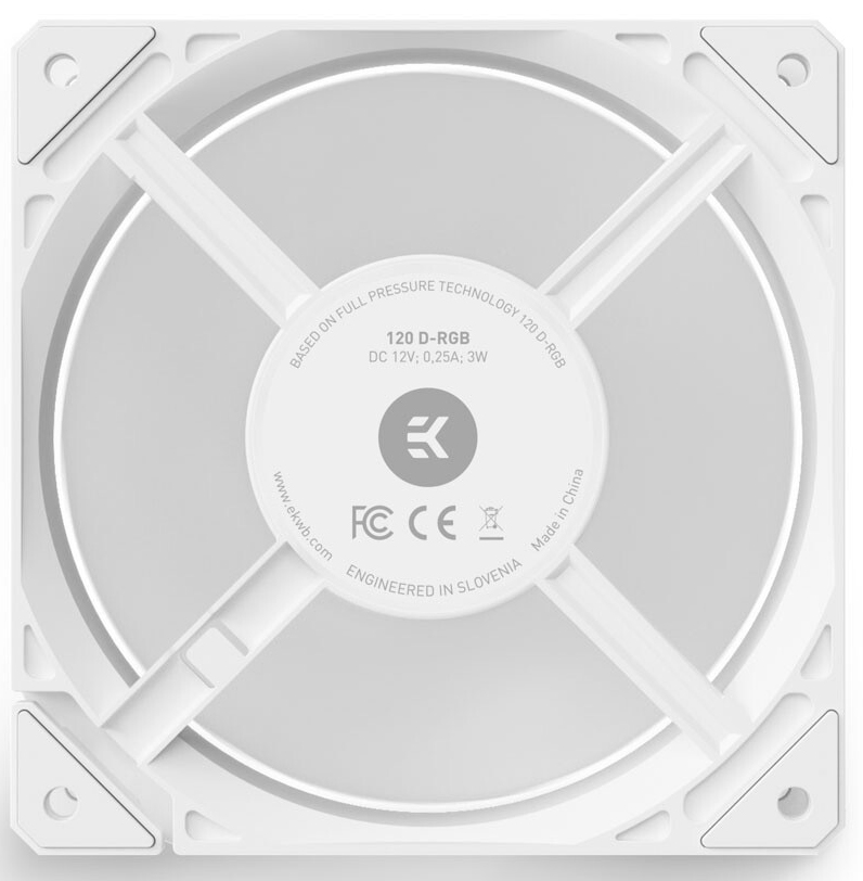 EKWB - Ventilador EKWB Loop Fan FPT 120 D-RGB (550-2300rpm) Branco