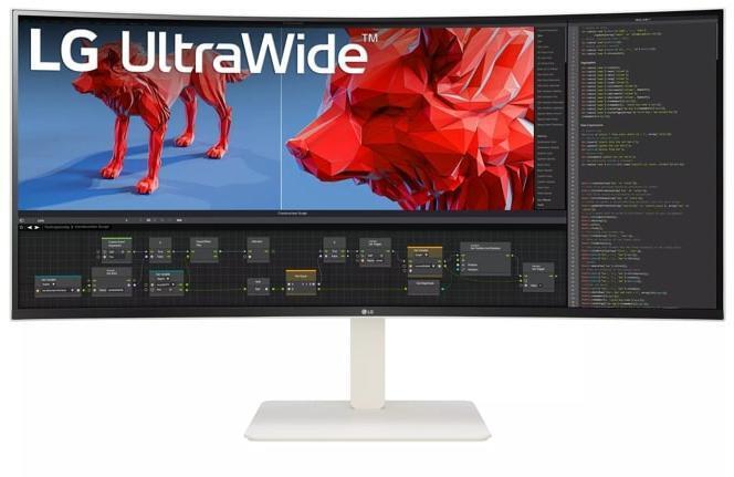 Monitor Curvo LG UltraWide 38" 38WR85QC-W Nano IPS WQHD 144Hz DisplayHDR 600 USB-C (PD90W) , KVM