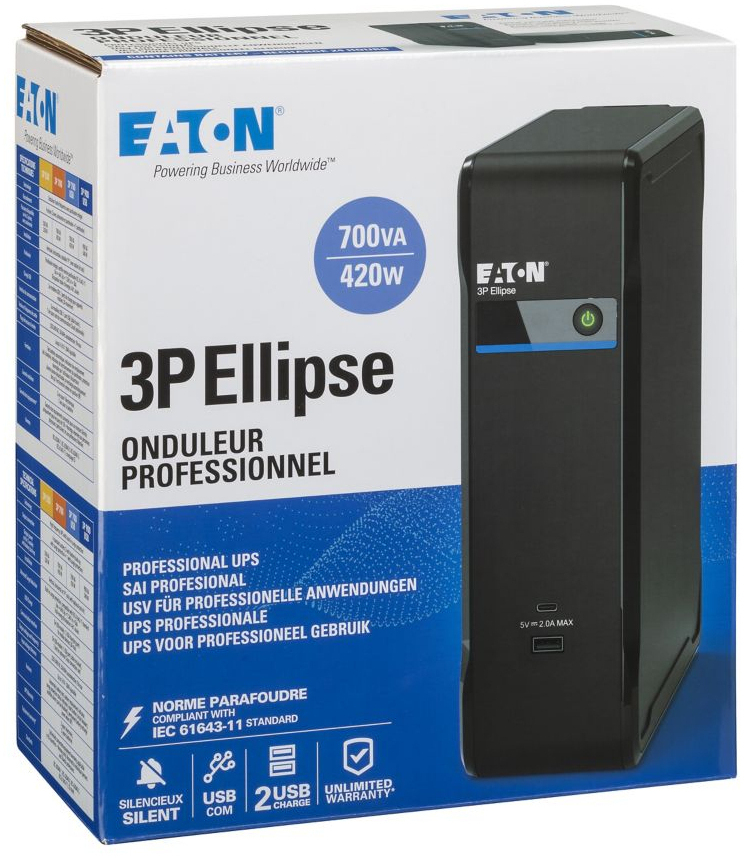 Eaton - UPS Eaton 3P Ellipse 700 USB IEC 700VA/420W