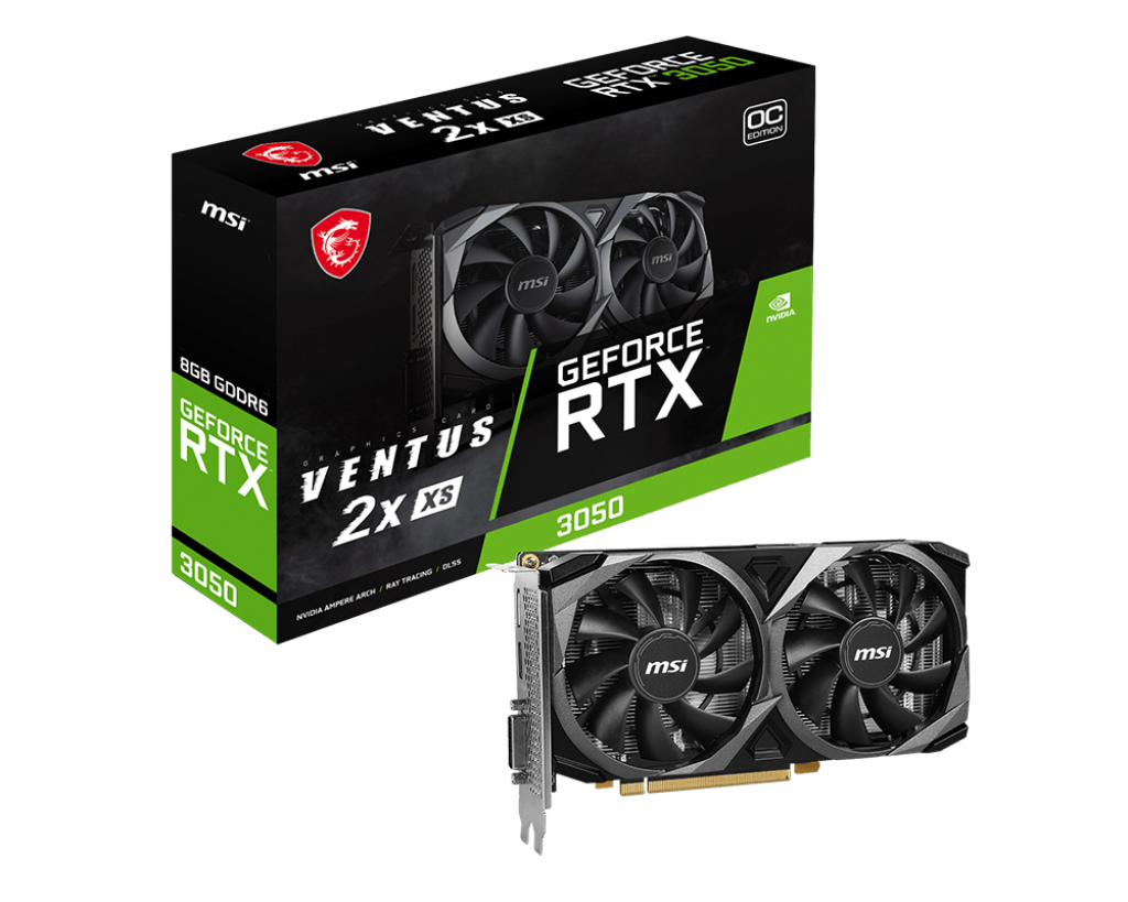 MSI - Tarjeta Gráfica MSI GeForce® RTX 3050 VENTUS 2X XS OC 8GB GDDR6