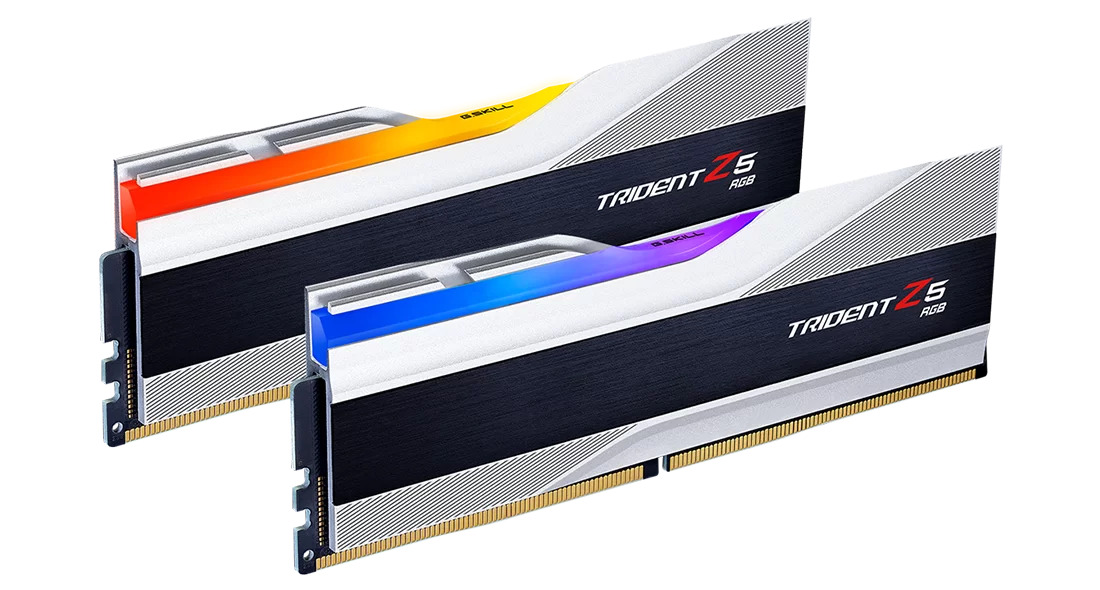 G.Skill - G.Skill Kit 32GB (2 x 16GB) DDR5 6000MHz Trident Z5 RGB CL40 Silver- F5-6000J4040F16GX2-TZ5RS