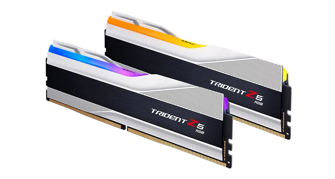 G.Skill - G.Skill Kit 32GB (2 x 16GB) DDR5 6000MHz Trident Z5 RGB CL40 Silver- F5-6000J4040F16GX2-TZ5RS