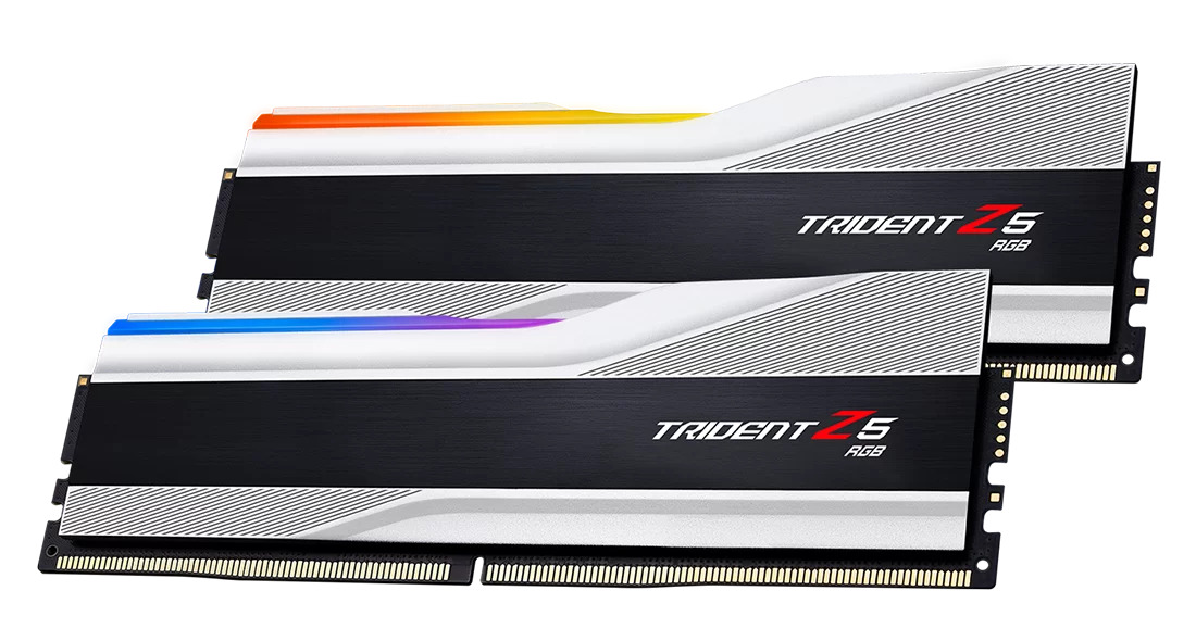 G.Skill - G.Skill Kit 32GB (2 x 16GB) DDR5 6000MHz Trident Z5 RGB CL40 Silver- F5-6000J4040F16GX2-TZ5RS